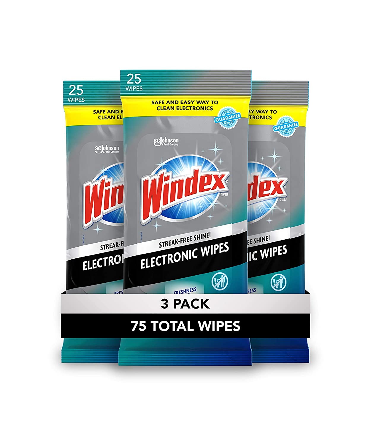 Windex Glass & Electronics Screen Cleaning Wipes, 3-Pack